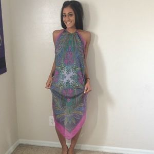 Handmade silk halter top cover up. New.